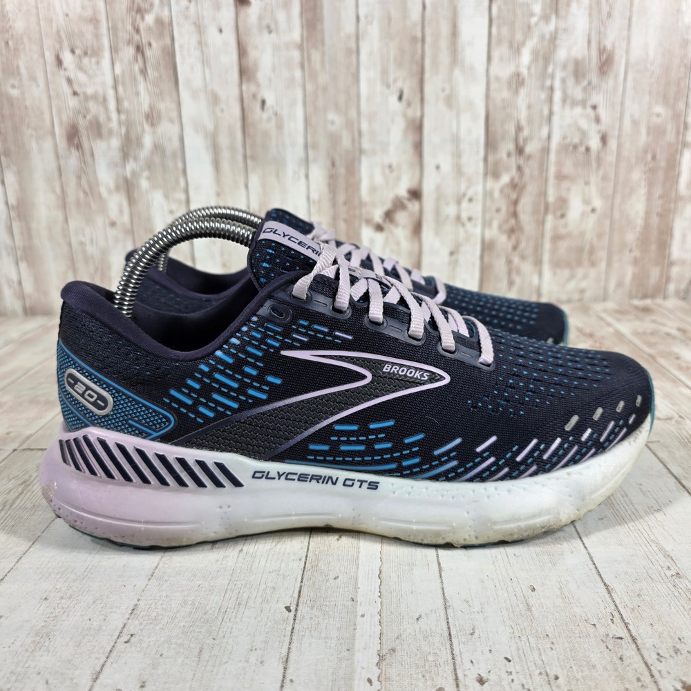 Brooks Glycerin GTS 20 Womens 9 Peacoat Ocean Lilac Running Shoes 1203701B499